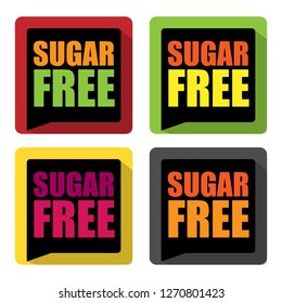 Suger Free Sticker Icon Isolated on White Background