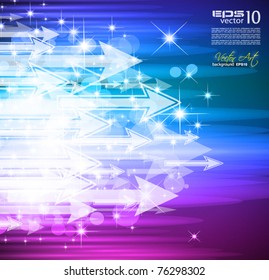 Sugestive Abstract Background with Arrows and Flow of Lights