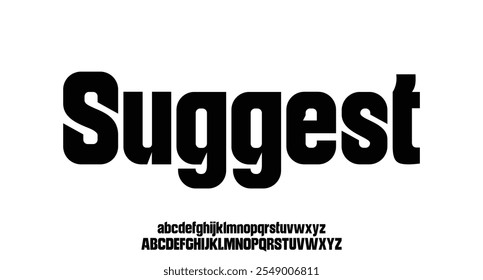 Suggest, Abstract minimal modern alphabet fonts. Typography sans serif technology, electronic, digital, music, movie, future, creative font. vector illustration
