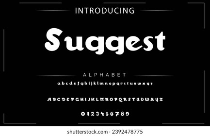 Suggest Elegant Font Uppercase Lowercase and Number. Classic Lettering Minimal Fashion Designs. Typography modern serif fonts regular decorative vintage concept. vector illustration