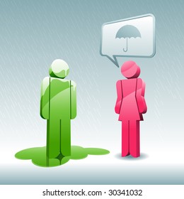 suggestion. 3d vector concept illustration.