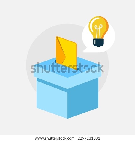 suggestion box, send idea or feedback concept illustration flat design vector eps10. modern graphic element for landing page, empty state ui, infographic, icon