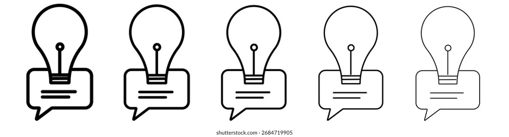 Icono de sugerencia conjunto de ilustración plana logo