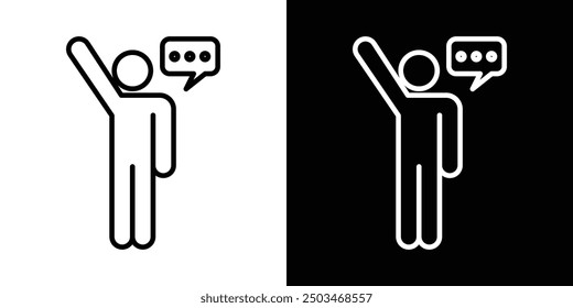 Suggestion thin line vector icon set.