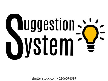 suggestions system text written white background.