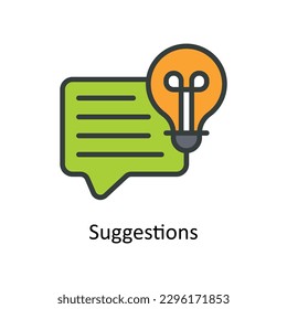 Suggestions Vector  Fill outline Icons. Simple stock illustration stock