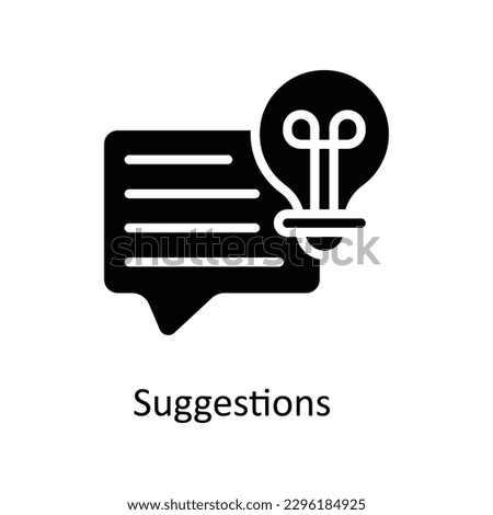 Suggestions Vector   Solid Icons. Simple stock illustration stock