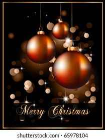 Suggestive Elegant Christmas Backgrounds with Stunning Baubles and Glitter elements