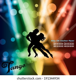 Suggestive Musical Themed Latino Dance Flyer For Night Party, Tango, Salsa Exhibitions.