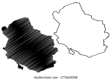 Suginami City (State of Japan, island country, 	Tokyo Prefecture) map vector illustration, scribble sketch City of Suginami map