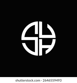 SUH logo SUH icon SUH monogram SUH letter minimalist Circle flat Unique modern abstract logo design.
