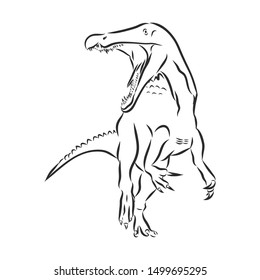 Suhaim dinosaur, contour vector illustration 