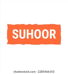 Consejos y trucos de Suhoor Essentials para un Ramadán saludable. Banner de llamada de vector naranja