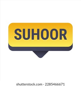 Suhoor Essentials Tips and Tricks for a Healthy Ramadan. Yellow Vector Callout Banner