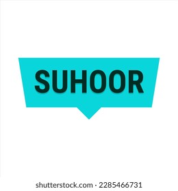 Suhoor Essentials Tips and Tricks for a Healthy Ramadan. Turquoise Vector Callout Banner