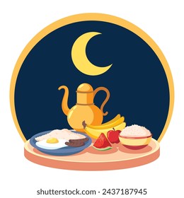 suhoor food illustration vector design