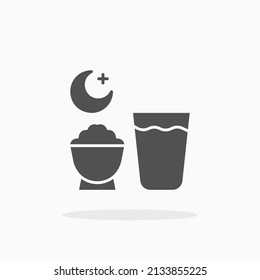 Suhoor glyph icon. Can be used for digital product, presentation, print design and more.