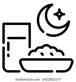 Suhoor Icon Ramadan, for infographic, web, app, etc