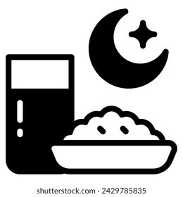 Suhoor Icon Ramadan, for infographic, web, app, etc