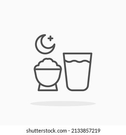 Suhoor line icon. Editable stroke and pixel perfect. Can be used for digital product, presentation, print design and more.