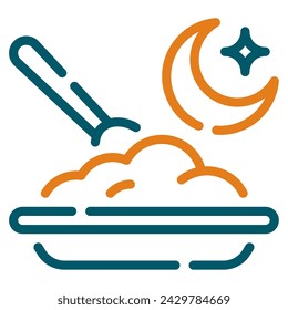Suhoor Meal Icon Ramadan, for infographic, web, app, etc