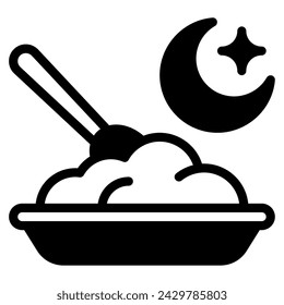 Suhoor Meal Icon Ramadan, for infographic, web, app, etc
