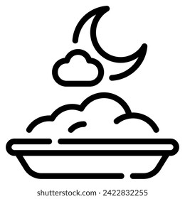 Suhoor Plate Icon Ramadan, for infographic, web, app, etc