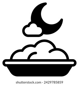 Suhoor Plate Icon Ramadan, for infographic, web, app, etc