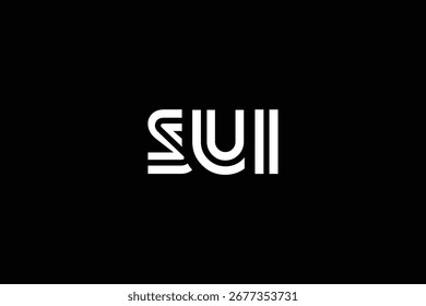 SUI Criativo Único Moderno Carta Logo Design. Elegante Monograma Logo Design com elementos decorativos e tipografia