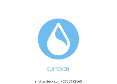 Sui crypto currency  (AR) logo vector illustration design. Can be used as currency icon, badge, label, symbol, sticker and print background template . 