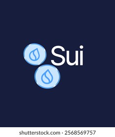 sui crypto price increase blue background