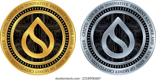 sui virtual currency. vector illustrations. 3d illustration.