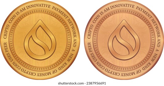 sui virtual currency. vector illustrations. 3d illustration.