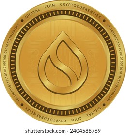 sui virtual currency. vector illustrations. 3d illustration.