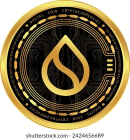 sui virtual currency. vector illustrations. 3d illustration.