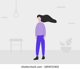 Intento suicida o comportamiento suicida. Enfermedad mental.