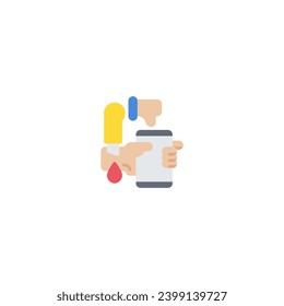 Suicide because cyber attack and bullying flat style icon and illustration - vector