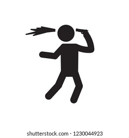 Suicide by handgun icon. Vector.