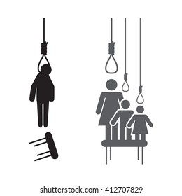 Suicide concept. Vector illustration.