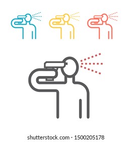 Suicide headshot line icon. Vector signs for web graphics.