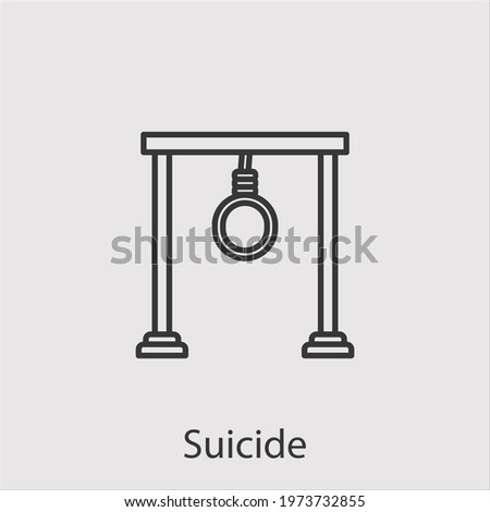 suicide icon vector icon.Editable stroke.linear style sign for use web design and mobile apps,logo.Symbol illustration.Pixel vector graphics - Vector