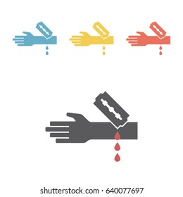 Suicide icon. Vector sign for web graphic.