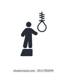 Selbstmordsymbol. vector.Editable stroke.linear style Zeichen zur Verwendung Web-Design, logo.Symbol-Illustration.