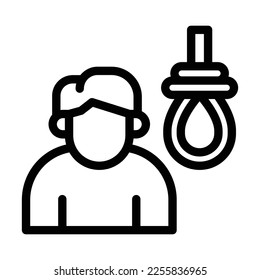 suicide line icon illustration vector graphic