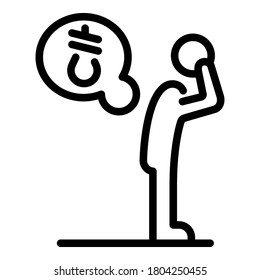 Suicide man icon. Outline suicide man vector icon for web design isolated on white background