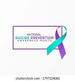 Suicide Prevention Awareness Month Vector Illustration