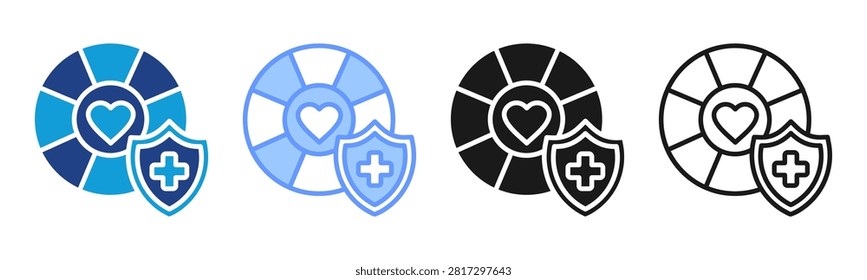 Suicide Prevention icon set multiple style collection