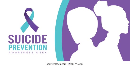 Ilustración vectorial de la semana sobre el tema del mes nacional de prevención del suicidio en septiembre. Anuncio, Festiva, cartel