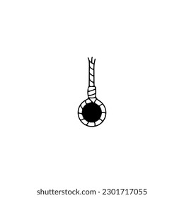 ilustración del vector del doodle de la cuerda suicida