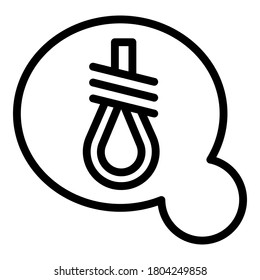 Suicide think icon. Outline suicide think vector icon for web design isolated on white background